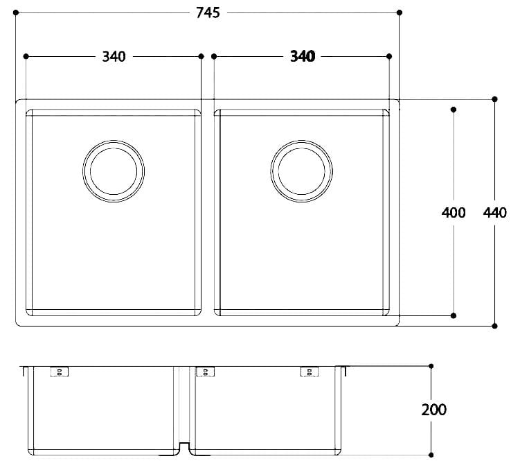 2 раковины из нержавеющей стали Evhoc Lumium ARCH-00014634 - Вид №1