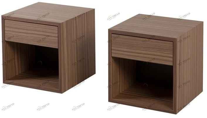 Tonin Casa Прикроватная тумба из орехового дерева квадратная с ящиками sun-id-1364278