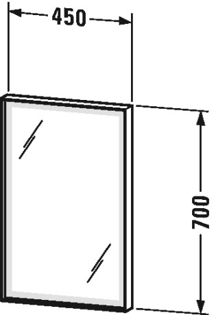 LC737900000 Зеркало с подсветкой L-Cube #LC7379 450 x 67 мм Duravit - Вид №1