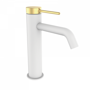 47540417 PREMIUM Белый XL Мужской Умывальник смеситель Белое Матовое Золото GRB MIXERS