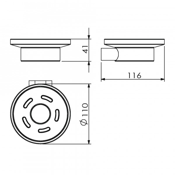 Мыльница стекло к стене круглая Langberger (Германия) Lugano 24015С sun-id-561710 - Вид №1