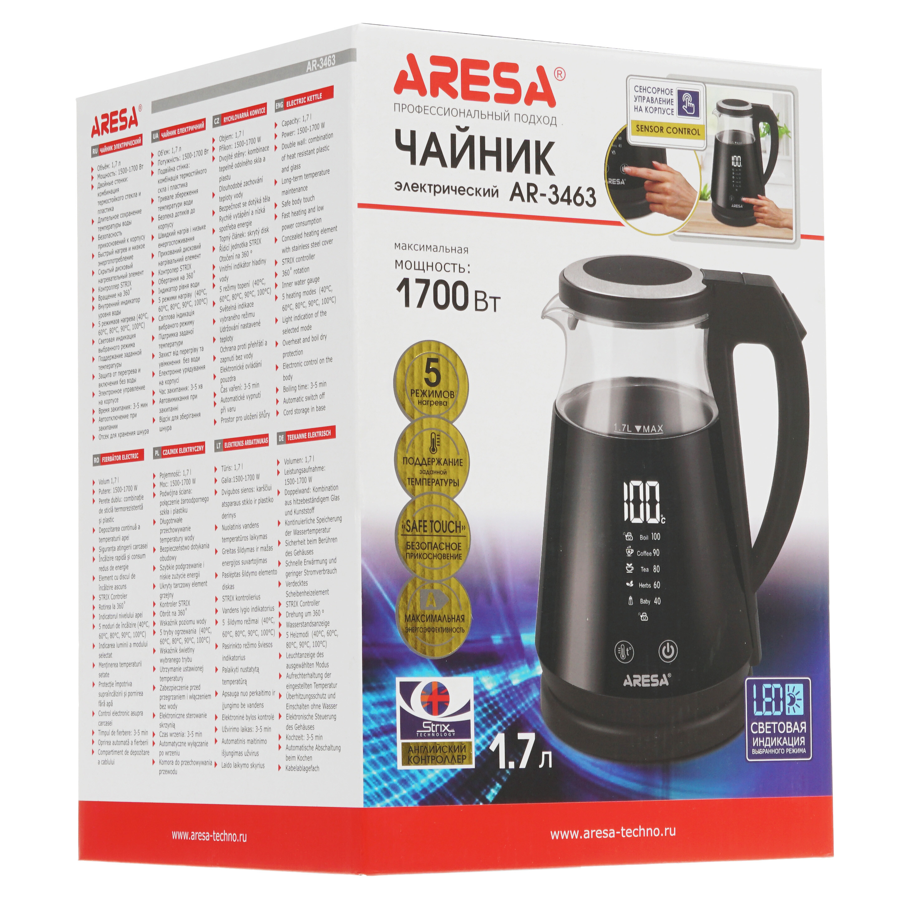 8194279 Электрочайник Aresa AR-3463 черный STDN-0111859 - Вид №5