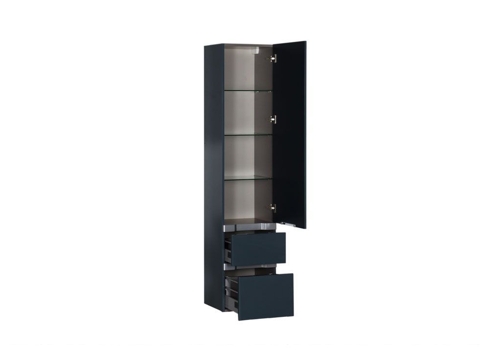 Шкаф-пенал для ванной Aquanet Виго 40 сине-серый 00183360 - Вид №1