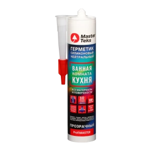 Герметик силиконовый нейтральный для ванны и кухни Masterteks 280 мл цвет прозрачный