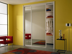 Зеркальная стеклянная дверь